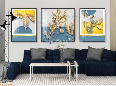 File in trần File tranh hiện đại pha lê gương KF91394 (bản gốc) mây trời