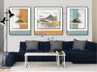 File in trần File tranh hiện đại pha lê gương KF91399 (bản gốc) phong cảnh