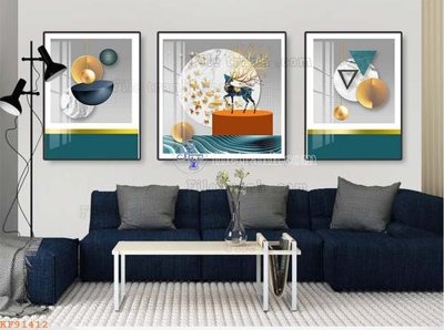 File gốc File tranh hiện đại pha lê gương KF91412 (cho in 3D) độc đáo