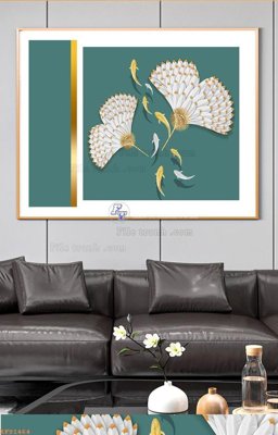 File gốc File tranh hiện đại pha lê gương KF91464 (in lụa) hoa văn cổ điển