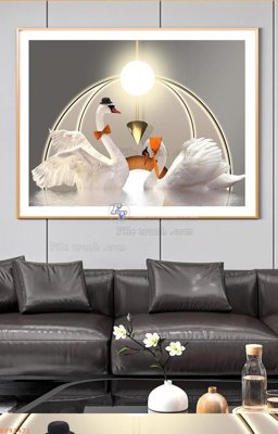 File gốc File tranh hiện đại pha lê gương KF91471 (in lụa) tranh phong thủy