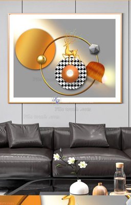 File tranh gốc in trần nhà File tranh hiện đại pha lê gương KF91565 3D