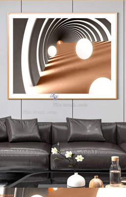 Hình ảnh file gốc in trần nhà File tranh hiện đại pha lê gương KF91606