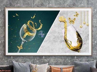 File in lụa File tranh hiện đại pha lê gương KF91669 (phong cảnh) File tranh hiện đại pha lê gương KF91669