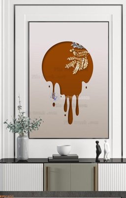 File gốc File tranh hiện đại pha lê gương KF91831 (in lụa) tranh mã đáo