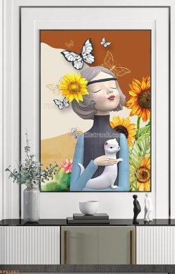 File in ấn File tranh hiện đại pha lê gương KF91861 (bản gốc) cao cấp