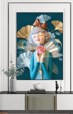 File gốc File tranh hiện đại pha lê gương KF91867 (phong cách) tối giản