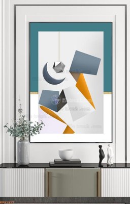 File tranh gốc PSD File tranh hiện đại pha lê gương KF91917 còn nguyên layer