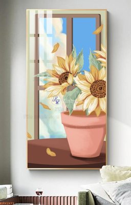 File gốc File tranh hiện đại pha lê gương KF91973 (in lụa) tranh phong thủy