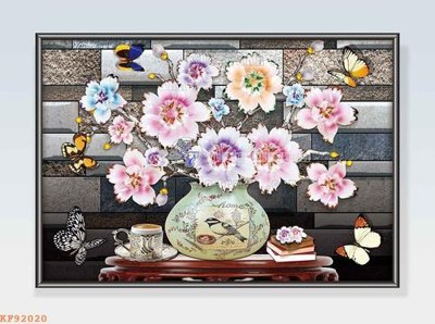 File tranh File tranh hiện đại pha lê gương KF92020 (gốc) in vải canvas