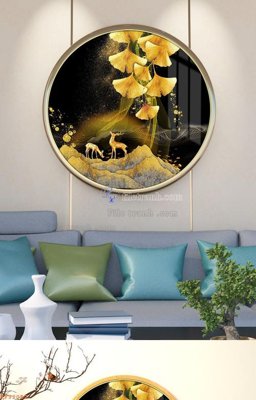 Ảnh gốc file in lụa File tranh hiện đại pha lê gương KF92052 chi tiết