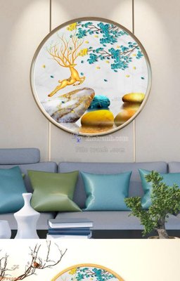 File tranh in tráng gương File tranh hiện đại pha lê gương KF92055 (siêu nét)