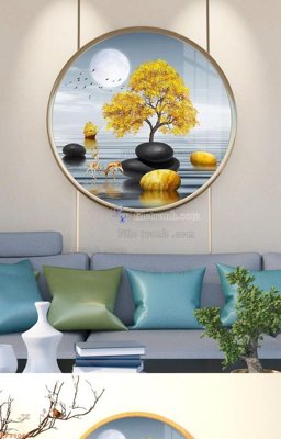 File in lụa File tranh hiện đại pha lê gương KF92061 (tân cổ điển) File tranh hiện đại pha lê gương KF92061