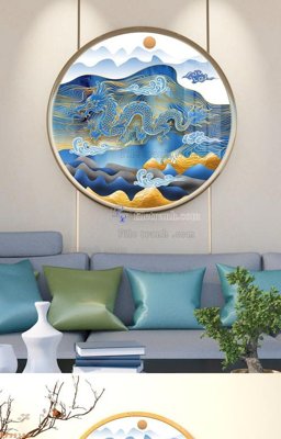 File gốc File tranh hiện đại pha lê gương KF92134 (PNG) chất lượng cao