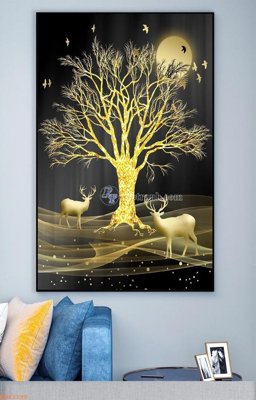 File gốc File tranh hiện đại pha lê gương KF92190 (cho in ấn) từ kho Filetranh