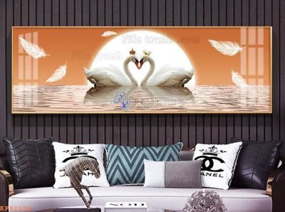 Hình ảnh file gốc File tranh hiện đại pha lê gương KF92236 cho in UV