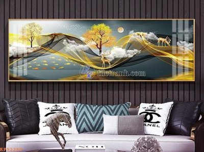 File gốc File tranh hiện đại pha lê gương KF92289 (in lụa) hoa văn cổ điển