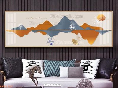 File gốc File tranh hiện đại pha lê gương KF92307 (ảnh chi tiết) để in lụa