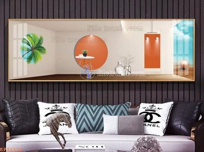 File in lụa File tranh hiện đại pha lê gương KF92328 (hoa văn) File tranh hiện đại pha lê gương KF92328