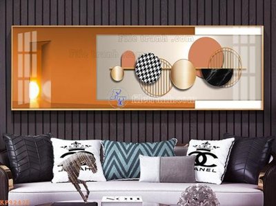 File gốc File tranh hiện đại pha lê gương KF92425 (in lụa) tranh phong thủy