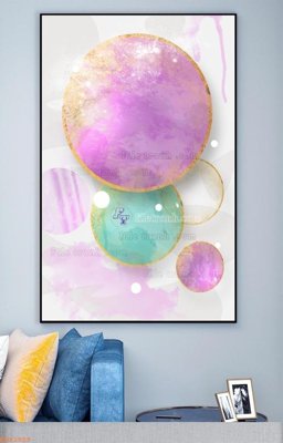 File in mica File tranh hiện đại pha lê gương KF92559 (bản gốc) làm vách ngăn