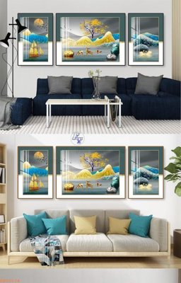 File in ấn File tranh hiện đại pha lê gương KF92574 (bản gốc) cao cấp