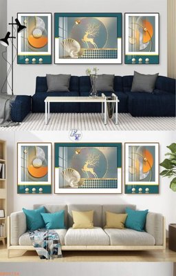 File in ấn File tranh hiện đại pha lê gương KF92734 chuyên nghiệp