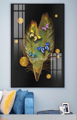 File in mica File tranh hiện đại pha lê gương KF92780 (bản gốc) làm vách ngăn