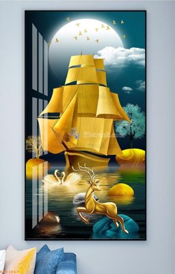 Download file gốc File tranh hiện đại pha lê gương KF92867 (in mica) trong suốt