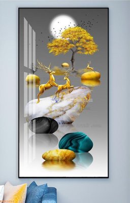 Tải file gốc in lụa File tranh hiện đại pha lê gương KF92881 siêu nét