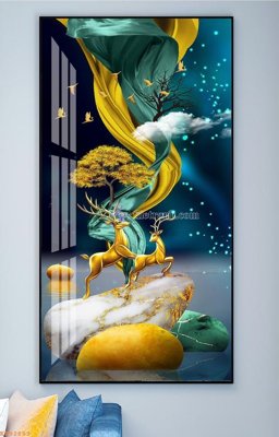 File tranh in trần File tranh hiện đại pha lê gương KF92883 (ảnh gốc siêu nét)