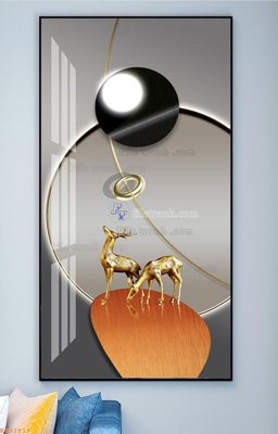File tranh File tranh hiện đại pha lê gương KF92913 (ảnh gốc) in trần nhà