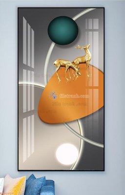 File tranh gốc in trần nhà File tranh hiện đại pha lê gương KF92927 3D