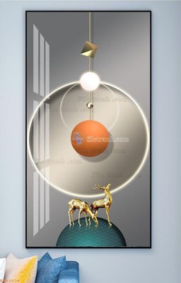 Hình ảnh file gốc in lụa File tranh hiện đại pha lê gương KF92928