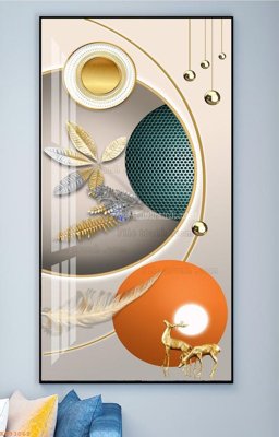 Hình ảnh file gốc File tranh hiện đại pha lê gương KF93062 cho in UV