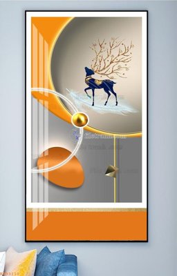 File in trần File tranh hiện đại pha lê gương KF93111 (bản gốc) bầu trời