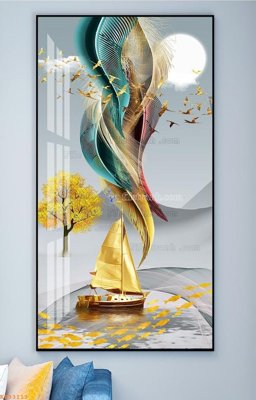 File tranh File tranh hiện đại pha lê gương KF93113 (gốc) chủ đề trừu tượng