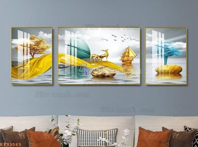 File gốc File tranh hiện đại pha lê gương KF93565 (cho in UV) siêu nét