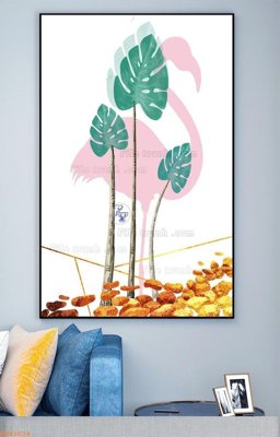 Download file File tranh hiện đại pha lê gương KF93634 (gốc) in mica đèn LED