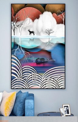 Tải file tranh gốc File tranh hiện đại pha lê gương KF93663 chất lượng cao