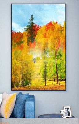 File in trần File tranh hiện đại pha lê gương KF93784 (bản gốc) mây trời