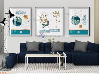 File gốc File tranh hiện đại pha lê gương KF94107 (in mica) làm bảng hiệu