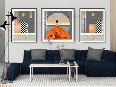 Hình ảnh file gốc in lụa File tranh hiện đại pha lê gương KF94123