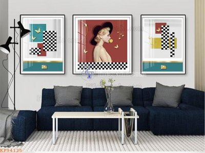 File tranh File tranh hiện đại pha lê gương KF94125 (gốc) chủ đề con người