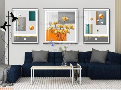 File gốc File tranh hiện đại pha lê gương KF94151 (in tráng gương) hiện đại