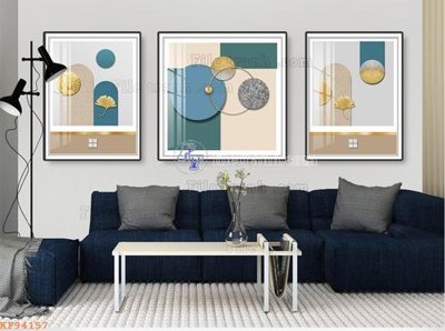 File in mica File tranh hiện đại pha lê gương KF94157 (bản gốc) làm vách ngăn