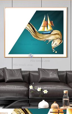 File gốc File tranh hiện đại pha lê gương KF94272 (in lụa) họa tiết 3D