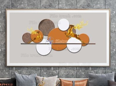 Hình ảnh file gốc File tranh hiện đại pha lê gương KF94312 cho in UV