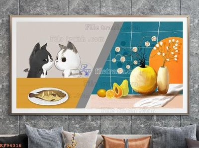 Hình ảnh file gốc File tranh hiện đại pha lê gương KF94316 cho in UV