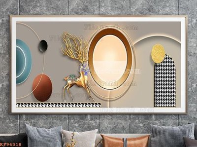 File gốc File tranh hiện đại pha lê gương KF94318 (trang trí) phòng ngủ
